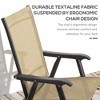 Set of 4 Outdoor Folding Chairs, Stackable Patio Dining Chairs with Armrests, Metal Frame - 4 of 4
