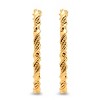 Steeltime Ladies 18k gold plated stainless steel twist hoop earrings with wire inlay - 2 of 4