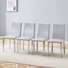Set Of 4 PU Leather Upholstered Dining Chairs,Accent Chair With Metal Legs,Modern Armless Side Chairs For Kitchen or Dining Room-Coolbibila - 2 of 4