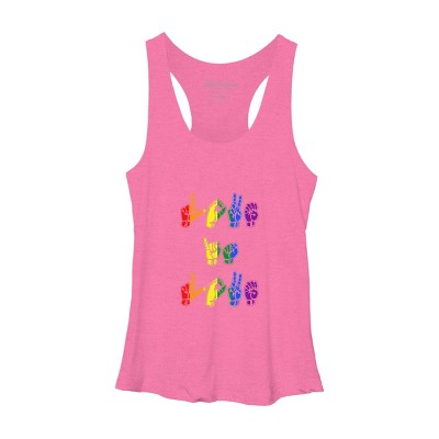 Adult Design By Humans Love Is Love Sign Language Pride By ToruSanogawa Racerback Tank Top