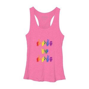 Adult Design By Humans Love Is Love Sign Language Pride By ToruSanogawa Racerback Tank Top - 1 of 2