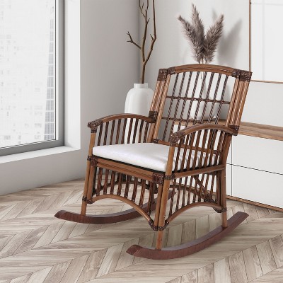 Wicker and best sale wood rocking chair