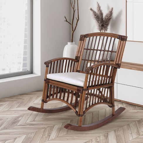 Wooden rocking chair online cushions