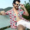 Campus Sutra Men Men's Scarlet Red Rose Foliage Shirt - 2 of 3