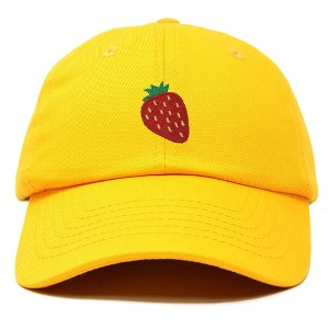 Dalix Strawberry Embroidered Cotton Dad Hat Fruit Adjustable Casual Baseball Cap Nature Womens - 1 of 4