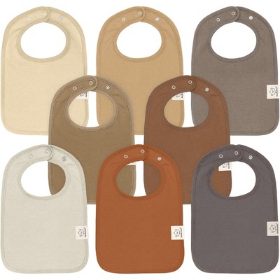 Image of KeaBabies 8pk Organic Baby Bibs for Boy, Baby Drool Bib for Baby Boys and Girls, Newborn Teething Bibs (Terracotta)