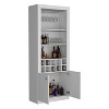 Gulches 74-Inch Tall Modern Bar Cabinet with Wine Rack & Stemware Holder - 4 of 4