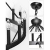 DORESshop 64-Light Black Industrial Double Ring Design Large Chandelier with E12 No Bulbs Included for Dining Room, Living Room - 4 of 4