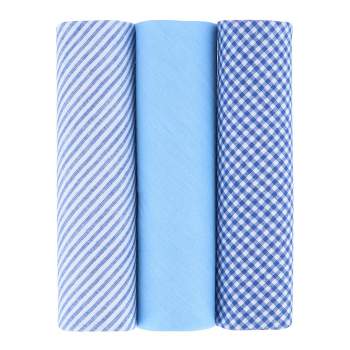 CTM Men's Boxed Fancy Cotton Patterned Handkerchiefs (3 piece set)