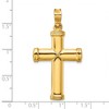 Black Bow Jewelry Men's 14k Yellow Gold Hollow 3D Polished Cross Pendant - 4 of 4