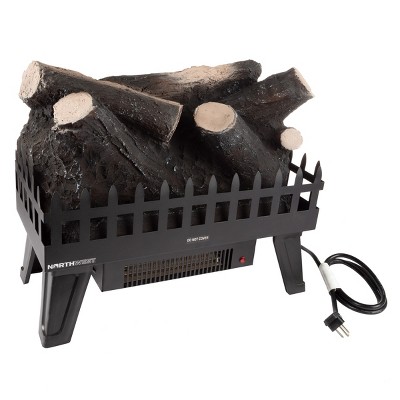 Hastings Home LED Electric Log Fireplace Insert – 19" x 8.7" x 16"