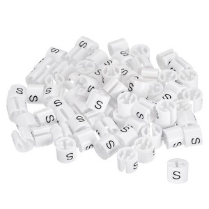 Unique Bargains Plastic Fit 0.14 Inch Rod Round Clothes Hanger Marker Size Tag 100 Pcs - 1 of 4