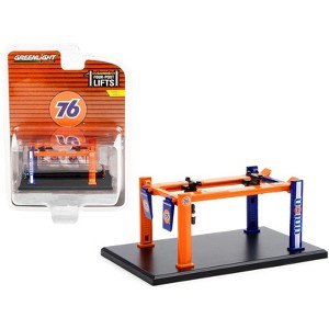 Adjustable Four-Post Lift "Union 76" Orange and Blue "Four-Post Lifts" Series 2 1/64 Diecast Model by Greenlight - 1 of 3