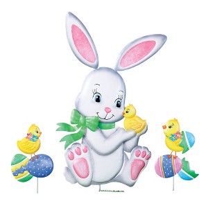 Collections Etc Easter Bunny and Friends Garden Stake Set - 1 of 2