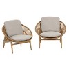 Set of 2 Outdoor Wicker Lounge Chairs with Cushions,Papasan Style Patio Chairs for Balcony or Poolside–Maison Boucle - 4 of 4