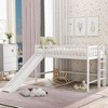 CAVINAS Twin Size Loft Bed Pine Bed Frame with Guardrail, Slide and Ladder for Bedroom, Space Saving, White - 2 of 4