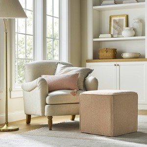 Lynwood Square Upholstered Cube Ottoman - Threshold™ designed with Studio McGee - 1 of 4