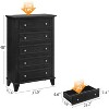 Acekool 48” Tall White Dresser, 5-Drawer Chest for Bedroom, Vintage Storage Cabinet for Closet, Living Room, Hallway - 3 of 4