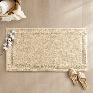 100% Cotton Solid Heavy Weight Fabric Reversible Bath Rug, Premium Touch Quick-Dry Plush Bath Rug for Indoor Use - 1 of 4
