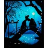 Boy's Lady and the Tramp Kissing in the Moonlight Silhouette T-Shirt - 2 of 4