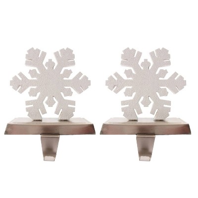 2ct Glitter Snowflake Christmas Stocking Holders - Wondershop™