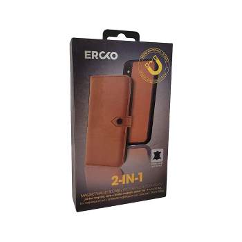 Ercko 2-in1 Magnet Wallet and Case for Apple iPhone Xs Max - Brown/Black
