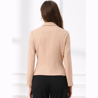 INSPIRE CHIC Women's Business Casual Open Front Fully Lined Crop Suit Jacket Grass Green Medium — фото 3