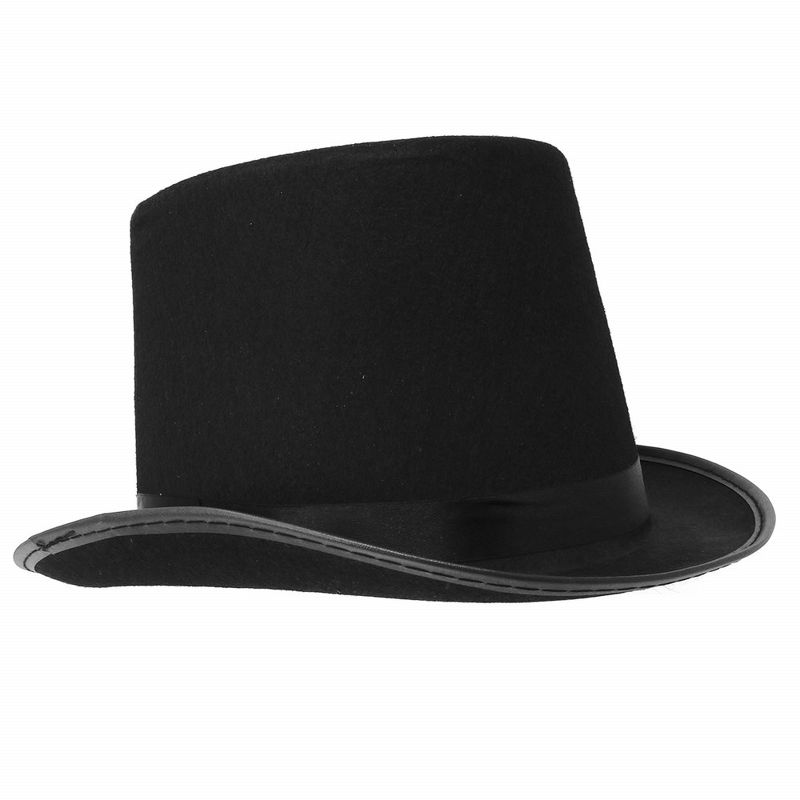 Skeleteen Adults Magician Felt Top Hat Costume - Black, 1 of 7