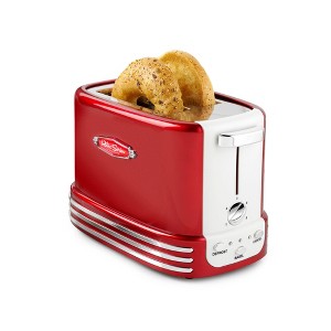 Nostalgia NRTOS2RR Retro 2-Slice Bagel Toaster, Red - 1 of 4