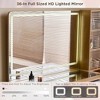 QingMoon Fluted Makeup Vanity Desk, Glass Top Dressing Table with Mirror, 5 Drawers and 3 Storage Shelves for Bedroom - 3 of 4