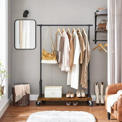 Vasagle Rolling Clothes Rack Garment Rack For Hanging Clothes With ...