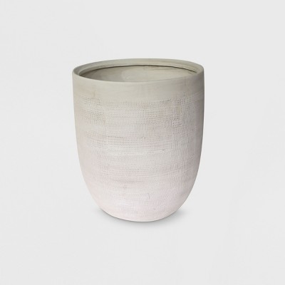 Textured Ceramic Outdoor Planter Pot White - Threshold™