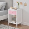 Gulches 26.77in H Wooden Nightstand with One Drawer One Shelf for Kids, Adults, Pink - 3 of 4