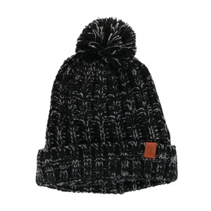 ClimaZer0 Women's High Pile Fleece Lined Knit Winter Beanie Pom Hat - 1 of 4
