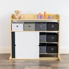 Humble Crew Kids' Organizer with Fabric Bins and Doodle Doors Natural Wood: MDF Frame, 1 Shelf, Ages 2+, 34" W x 32" H - 4 of 4