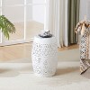CAVINAS Flower Patten Ceramic Tile Outdoor Patio End Table,Waterproof Small Side Table for Patio,Garden,Balcony - 3 of 4