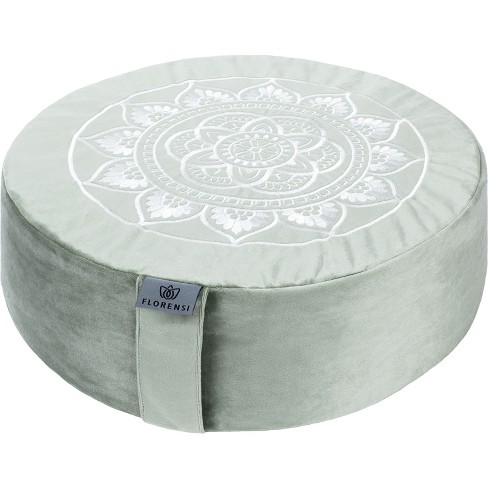 Round Zippered Buckwheat Filled Yoga Meditation Cushion Seat