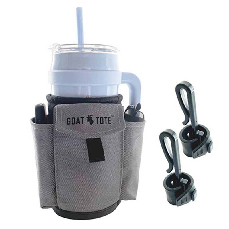 Goat Tote All in One Mobility Pouch - Mountable Cup Holder, Storage, Hook - with Cane Clips, 1 of 3