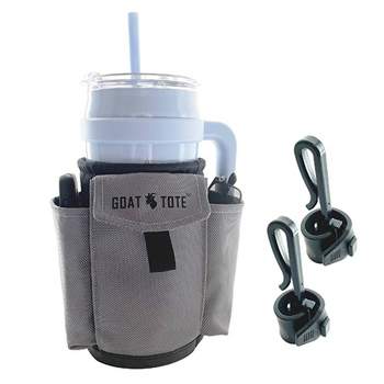 Goat Tote All in One Mobility Pouch - Mountable Cup Holder, Storage, Hook - with Cane Clips