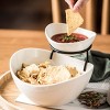 Aoibox Tiered Serving Bowl Set, 2-Tier Ceramic Appetizer Stand for Parties, Food Display & Entertaining, Durable & Stylish Dishwasher Safe - 4 of 4