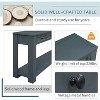 Blue Wood 1 Blue Rectangular Wood Console Table with 4 Drawers Bottom Shelf Sideboard Table for Entryway Hallway Living Room - 3 of 4