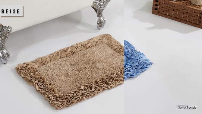 Shaggy Border Collection Bath Rug - Better Trends, 2 of 7, play video