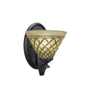 Toltec Lighting Zilo 1 - Light Sconce in  Matte Black with 7" Chocolate Icing Shade - 1 of 1