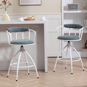 Grungis Swivel Bar Stools Set of 2,Counter Stools with Metal Frame,Kitchen Chairs for Kitchen Island,Home Pub - 1 of 4