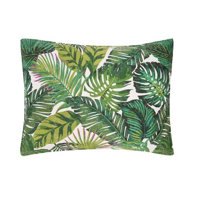 Tropical Green Cotton Reversible Twin Quilt Set
