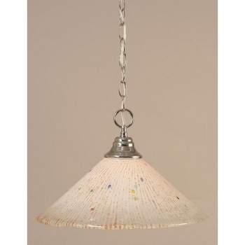 Toltec Lighting Any 1 - Light Pendant in  Chrome with 16" Frosted Crystal Shade
