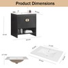 NicBex Bathroom Vanity with White Ceramic Basin,Modern Bathroom Sink Vanity with 2 Cabinet Doors,30"/24"Bathroom Sink Cabinet for Bathroom,White/Black - 3 of 4