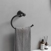 BWE 4-Piece Bath Hardware Set with Towel Bar Hand Towel Holder Toilet Paper Holder Towel Hook Square - 3 of 4