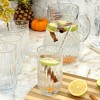Slickblue Modern Cristalline Glass Drinkware Set – 65 oz Pitcher & 6 Tumblers, Striking Linear Grooved Pattern - 3 of 4