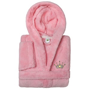 Linum Kids 100% Polyester SUPER PLUSH Double Brushed Hooded Bathrobe - TURTLE , KIDS65-DESIGN - 1 of 4